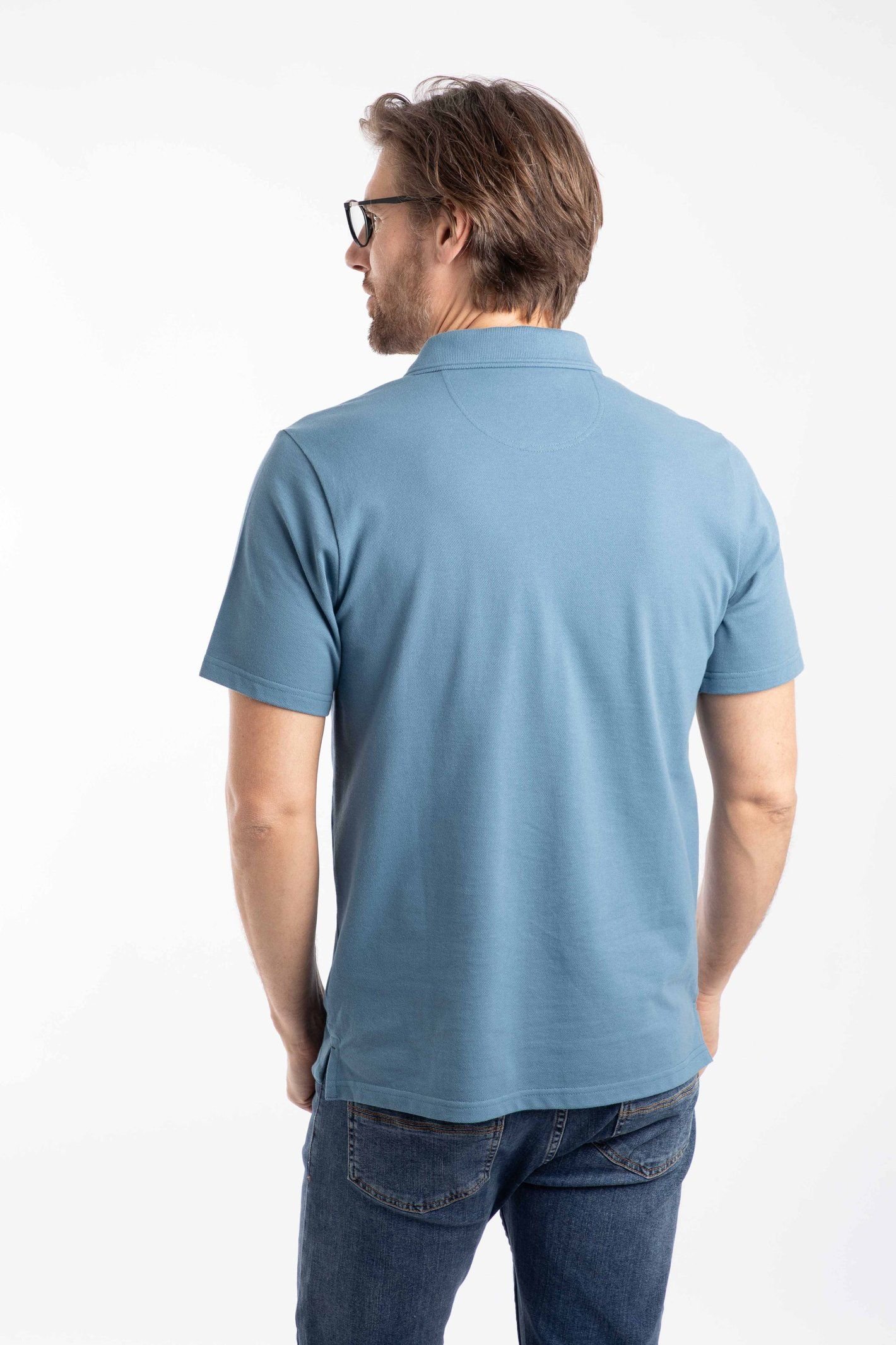 Weird Fish Weird Fish Men's Miles Pique Polo Shirt in Duck Egg Blue - 3