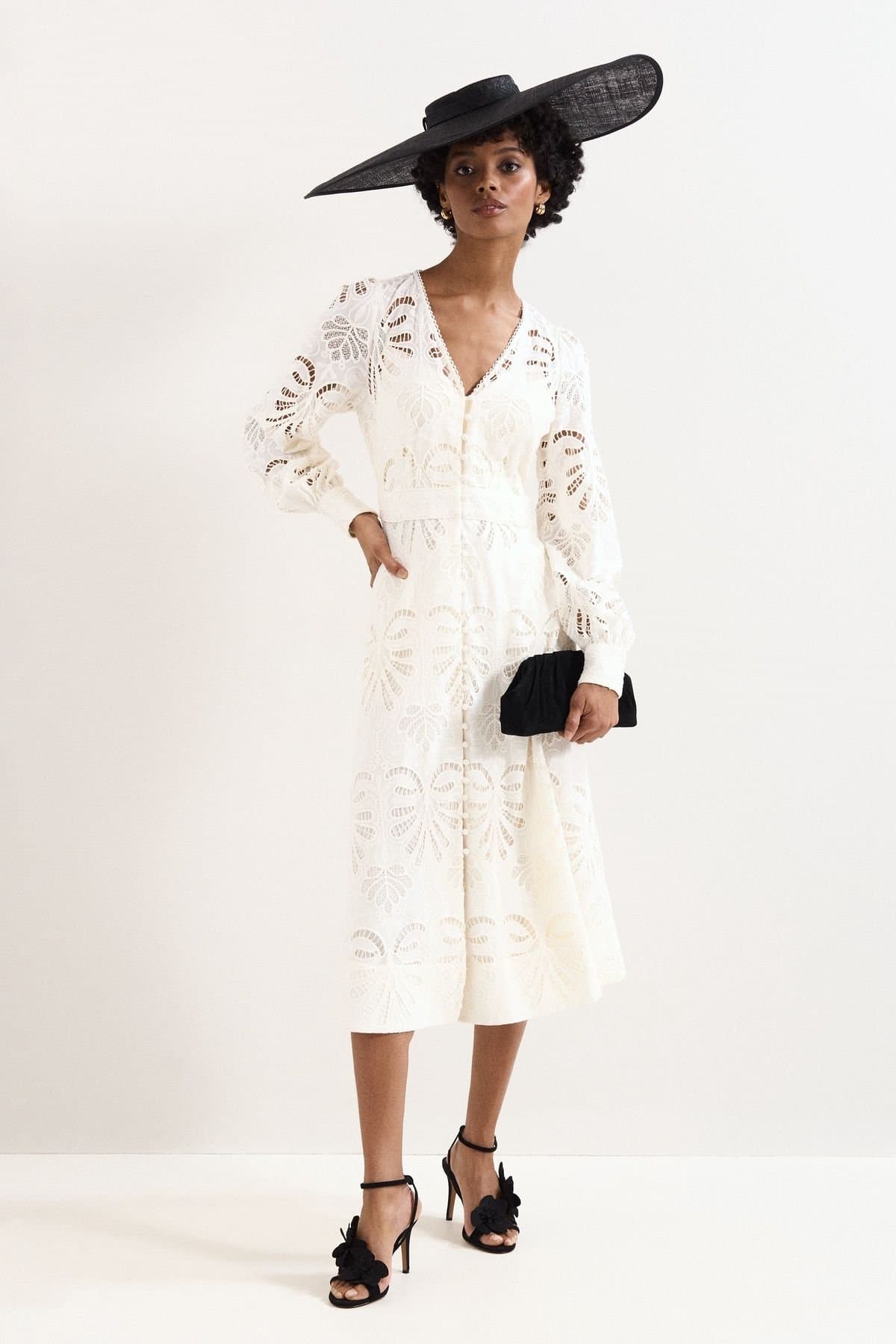 Phase Eight Phase Eight Women's Inara Midi Dress in Off-White