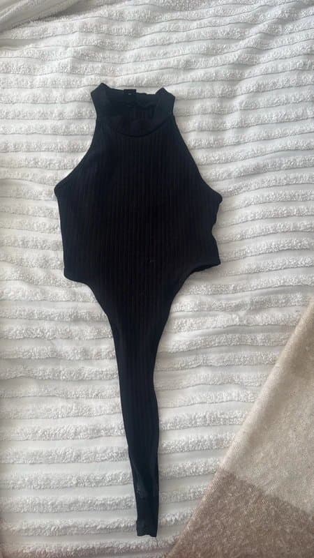 Shein black high rise bodysuit