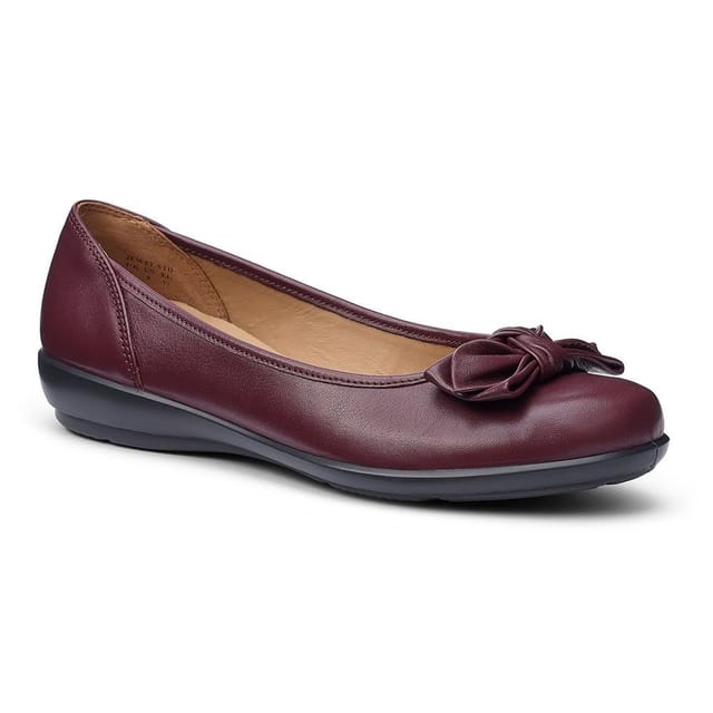 Hotter Hotter Women's Extra Wide 'Jewel' Ballerina Pumps in Maroon - 2