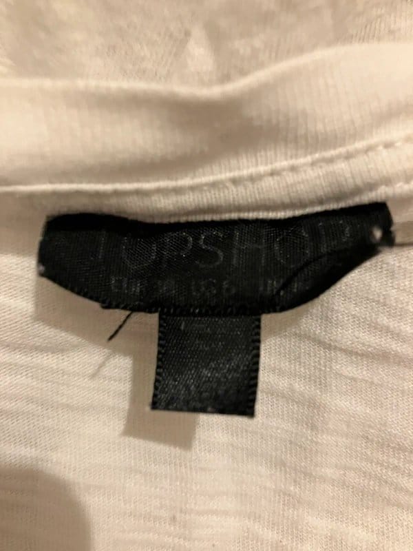 Topshop White Embroidered Crop Top - Black Lace Trim