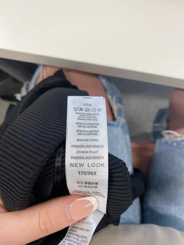 New Look Classic black ribbed body suit New Look new uk 14 LB001