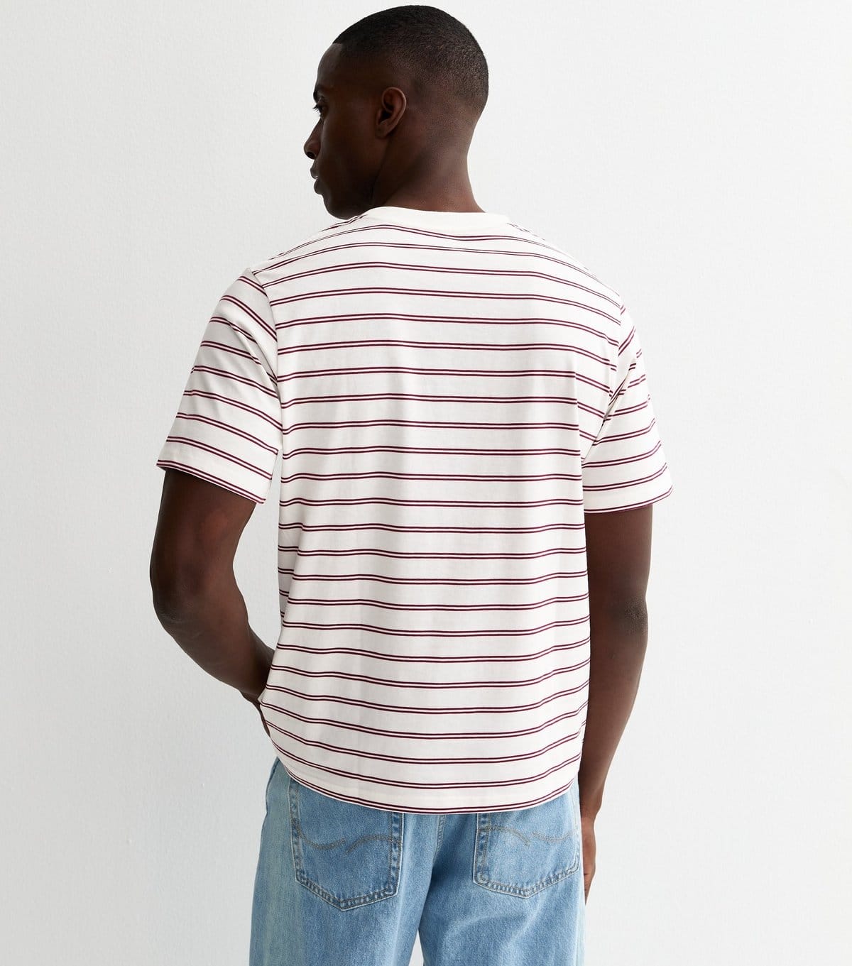 jack & jones Men's White Original Studios Stripe T-Shirt Jack & Jones New Look - 4