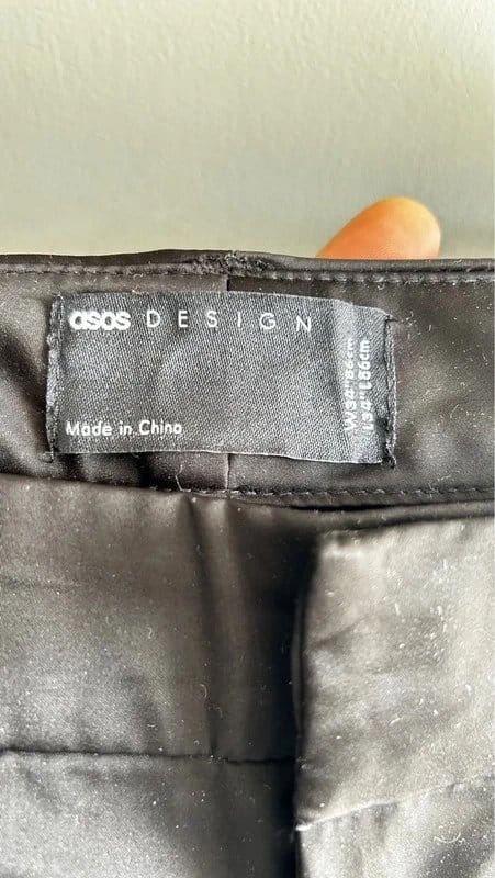 ASOS Black Satin Flared Pants