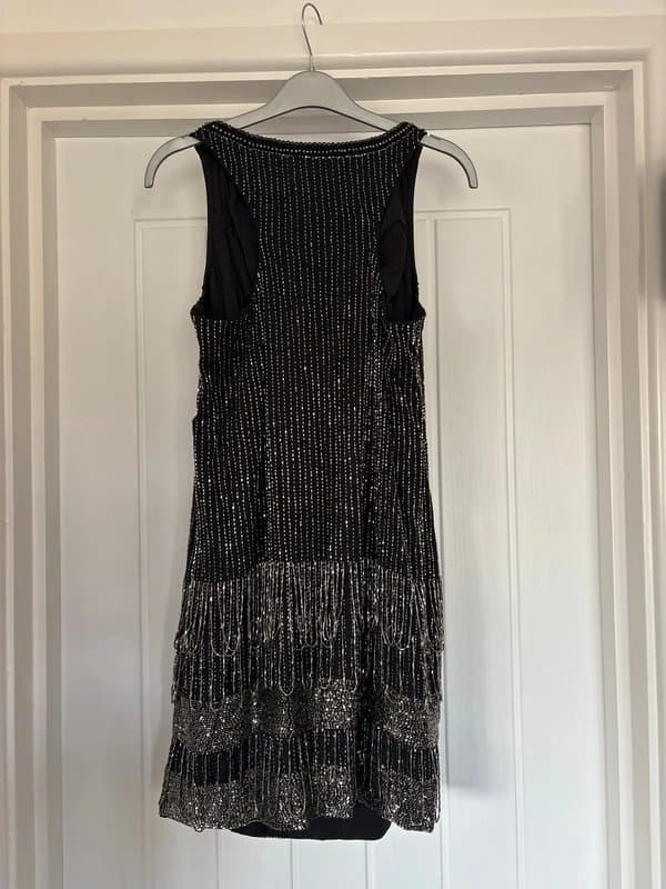 AllSaints All Saints embellished dress in black/pewter size 10