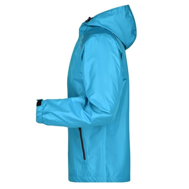 James and Nicholson James and Nicholson Men's Waterproof Jacket in Turquoise - 3