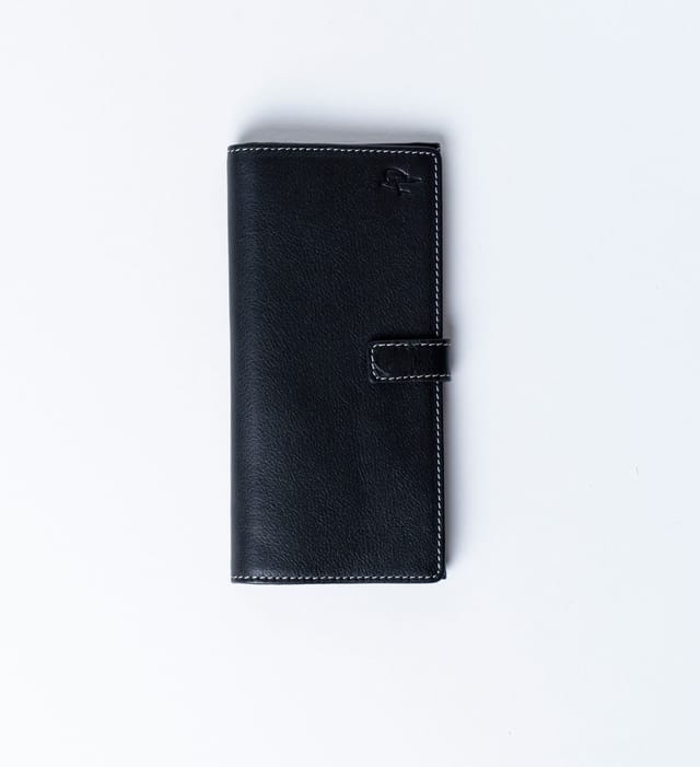 Alexander Pace Alexander Pace Men's 'Alberta' Long Leather Vintage Wallet in Black - 2