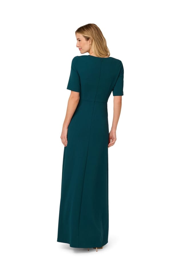 Adrianna Papell Adrianna Papell Women's Trimmed Mermaid Gown in Dark Green - 3