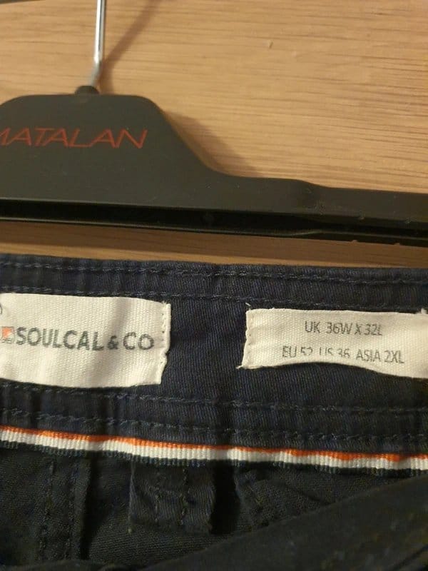 Soulcal & Co Soulcal & Co Blue Chinos 36W, L32 - 1