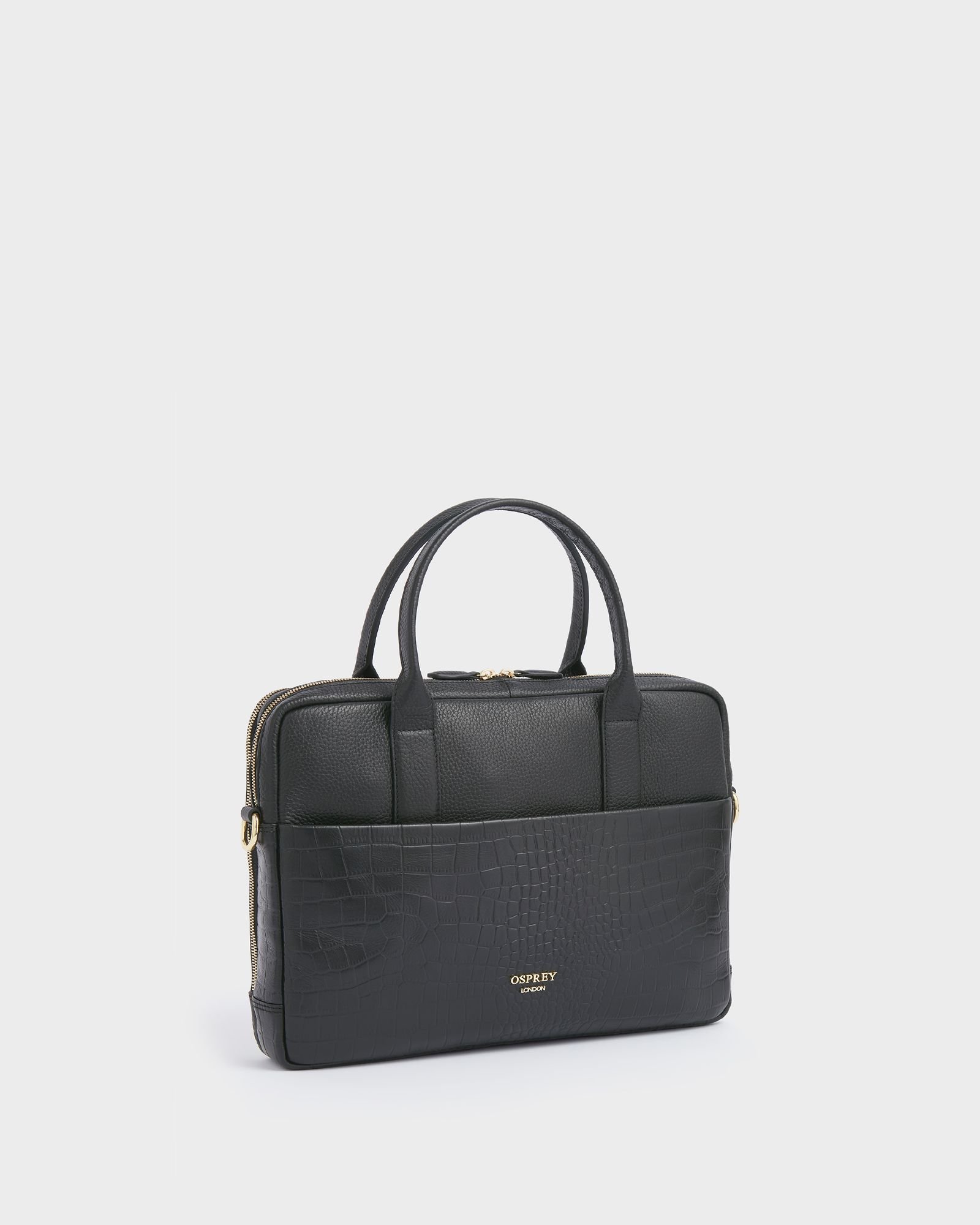 OSPREY LONDON OSPREY LONDON Women's The Kellie Leather Laptop Bag in Black - 4