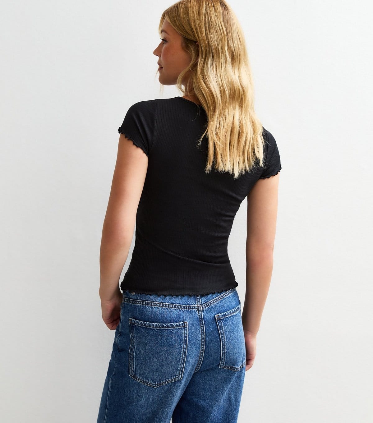 New Look Women's Black Short Sleeve Baby Lock T-Shirt New Look - 4