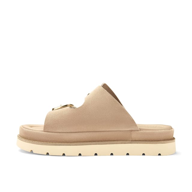 Clarks Clarks Women's Sorella Mule Sand Suede Flat Sandals, Flatforms, Sliders in Beige - 2