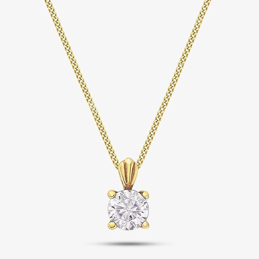 T.H.Baker T.H.Baker Women's 9ct Yellow Gold Cubic Zirconia Necklace 1.68.5302