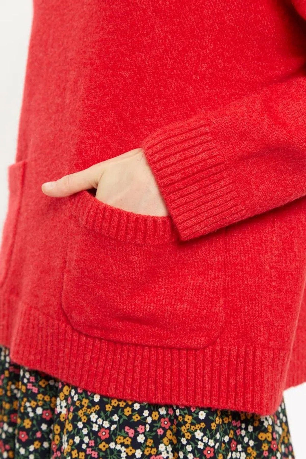 Louche Louche Women's Margina Collared 2 Pocket Sweater in Red - 4