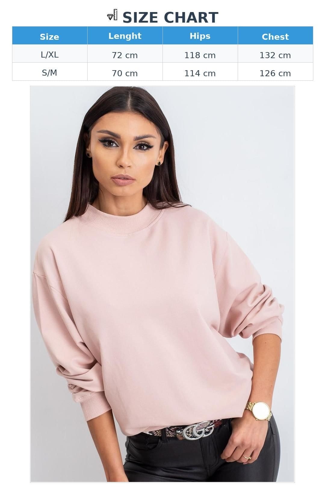 Love Lace Love Lace Women's Soft Cotton Long Sleeve Stand Collar Sweatshirt in Pink - 4