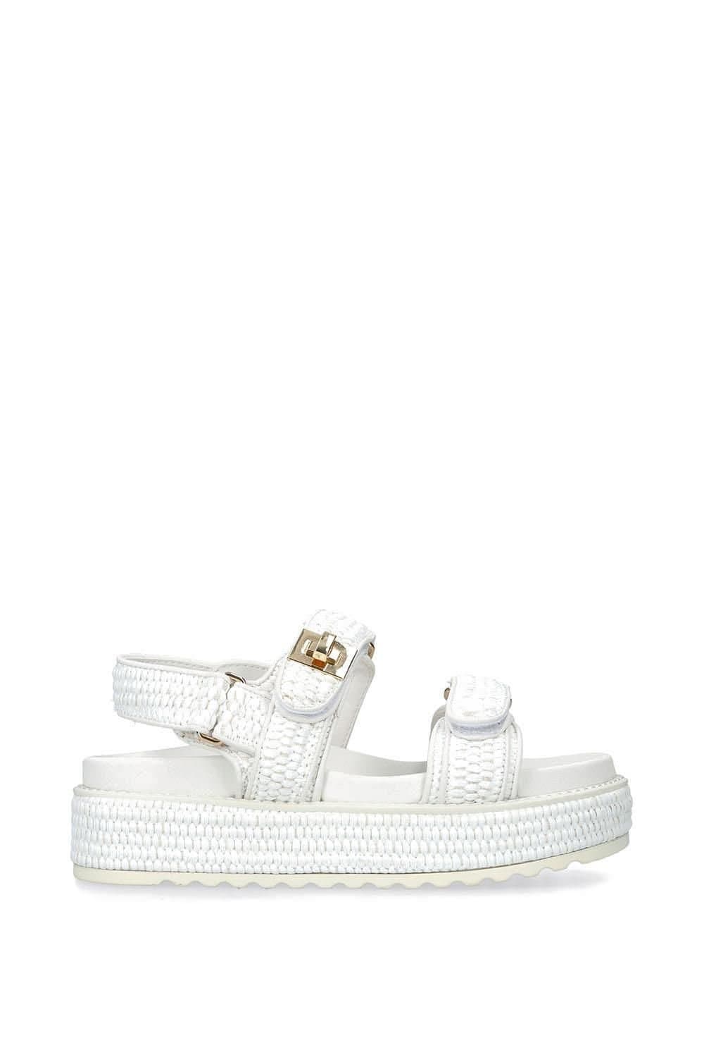 Steve Madden STEVE MADDEN Women's 'Bigmona White Raffia' Sandals