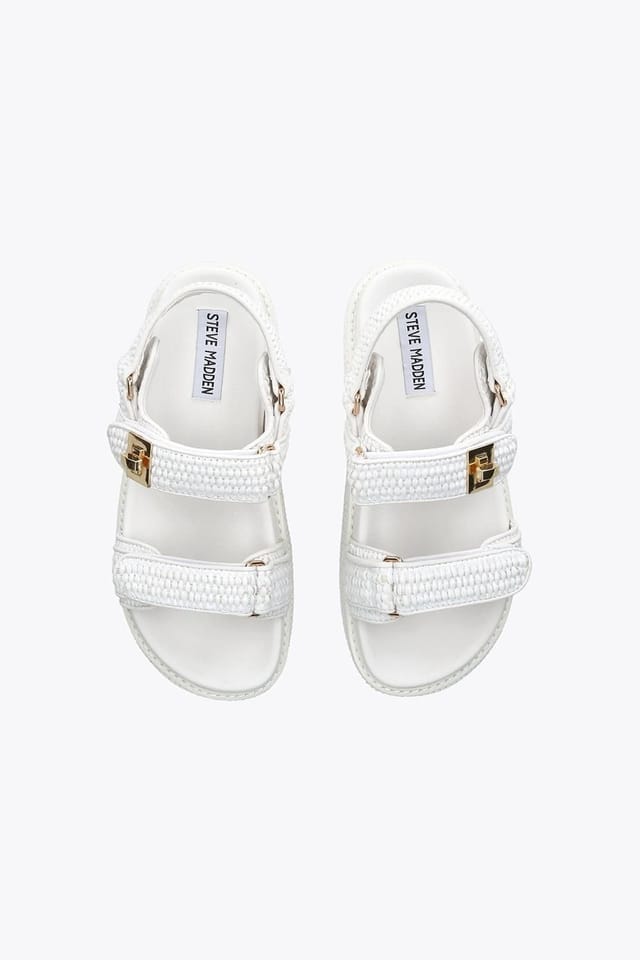 Steve Madden STEVE MADDEN Women's 'Bigmona White Raffia' Sandals - 2