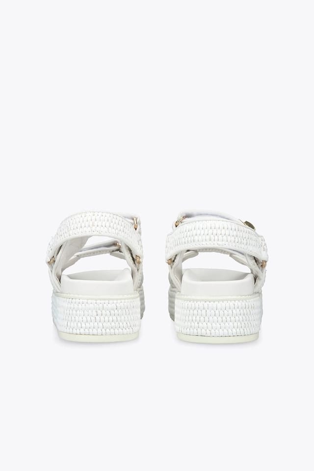 Steve Madden STEVE MADDEN Women's 'Bigmona White Raffia' Sandals - 3