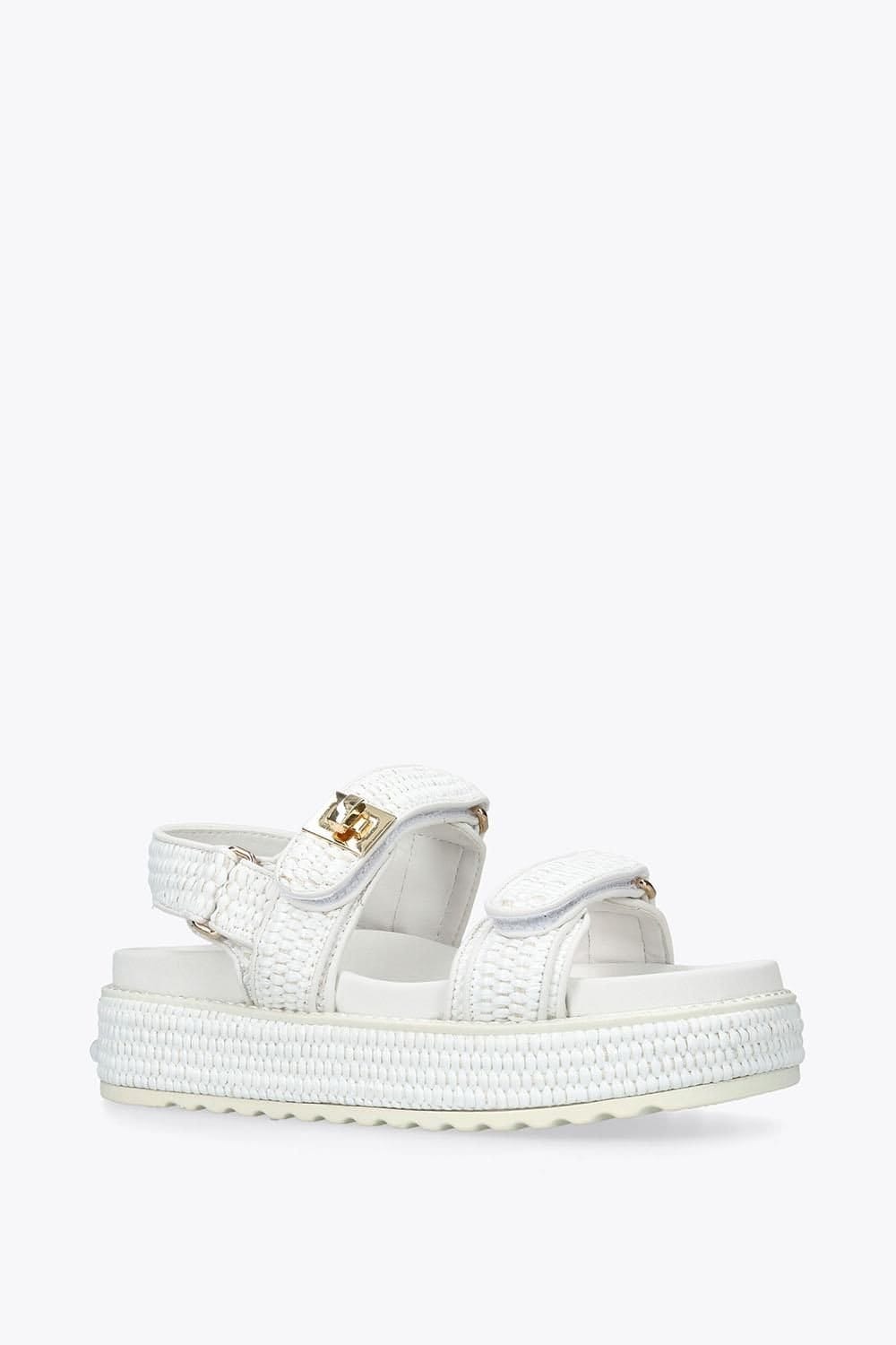Steve Madden STEVE MADDEN Women's 'Bigmona White Raffia' Sandals - 4