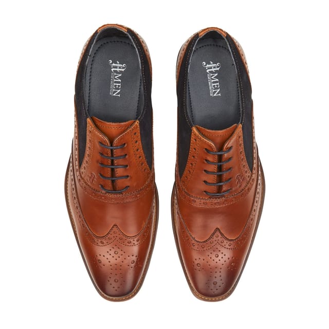Amen Shoes Amen Shoes Men's Derry Leather Brogue Shoes in Brown - 3
