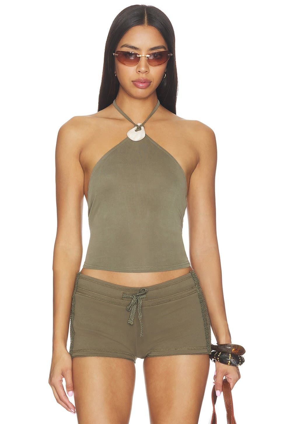 revolve Twist Drape Halter Top