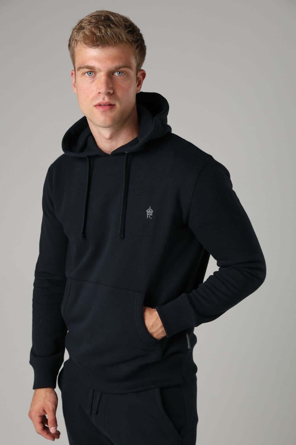 French Connection French Connection Men's Cotton Blend Hoody in Navy
