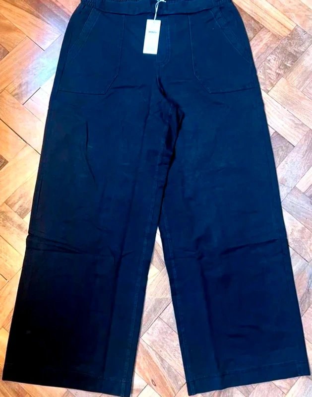 Marks & Spencer New M&S wide leg trousers black size 18 long - 1