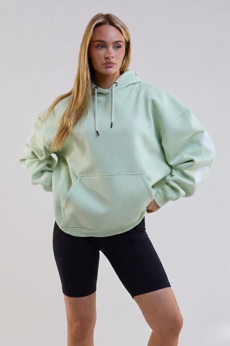 BCouture BCouture Women's Cycling Shorts, Hoodie & T-Shirt Set in Pale Green