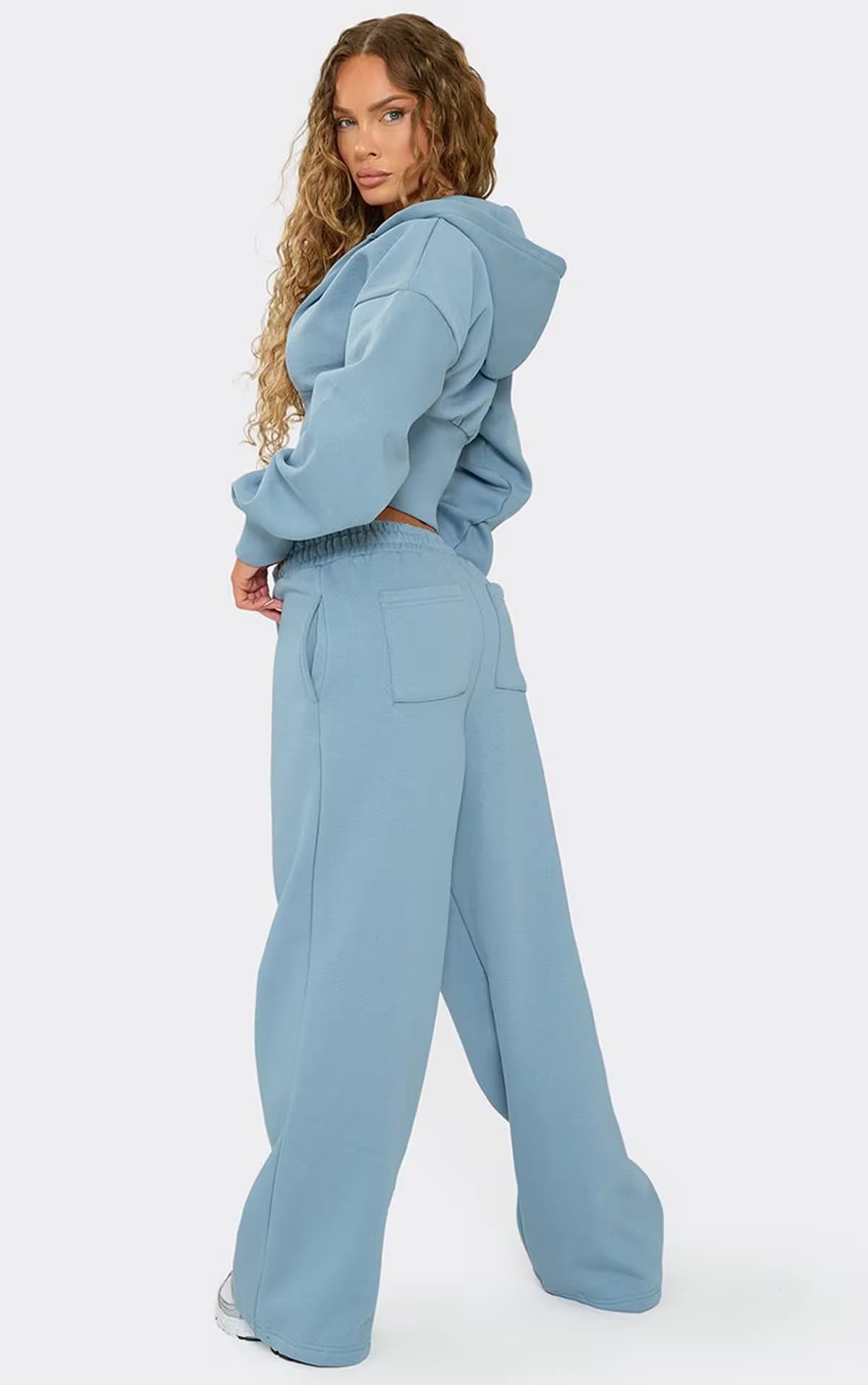 EGO Mid Rise Straight Leg Joggers In Blue, Women's Size UK 6