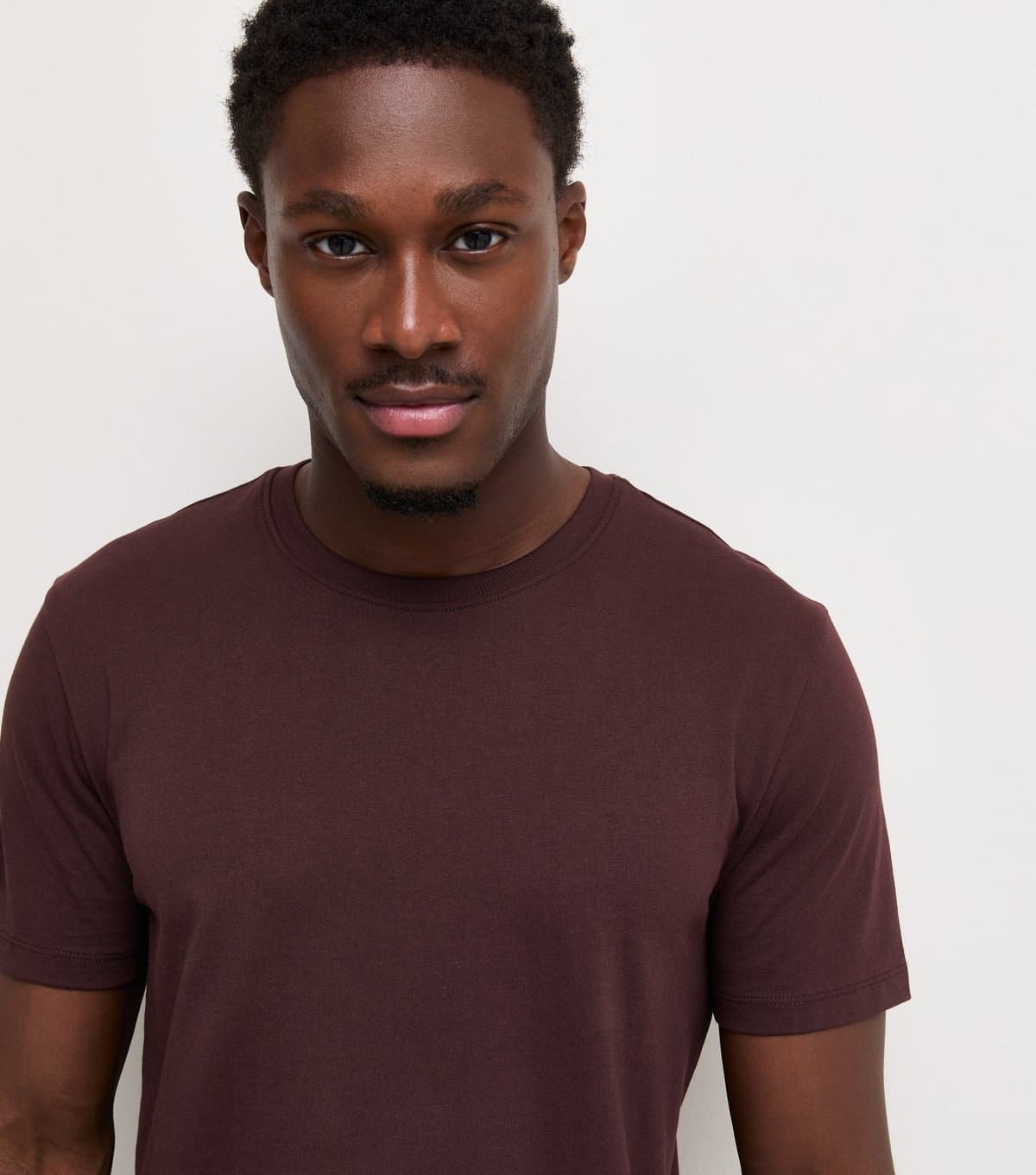 New Look Men's Dark Burgundy Regular Crew Neck Jersey T-Shirt New Look