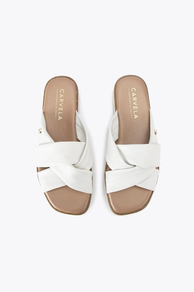 Carvela Carvela Women's 'Vita Cross Strap' Leather Sandals in White - 2