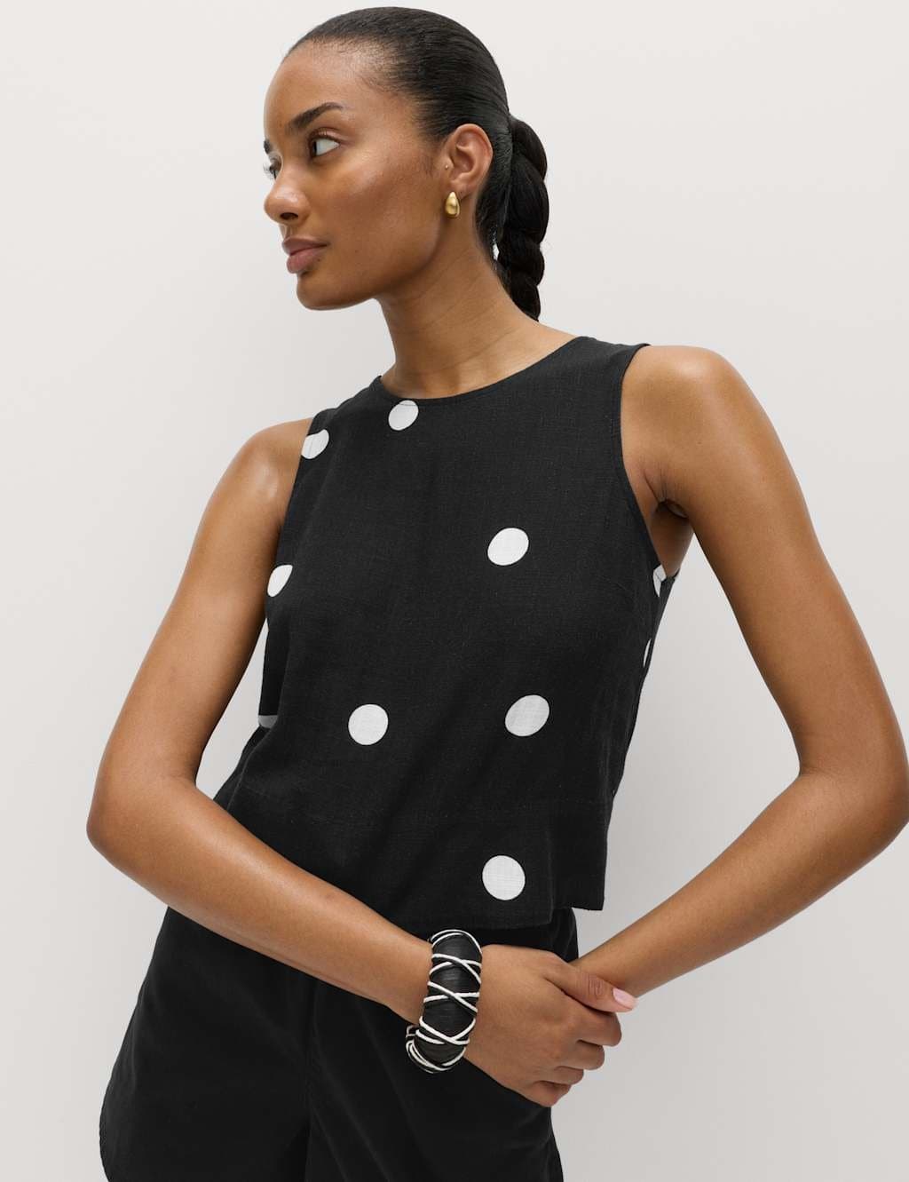 Marks & Spencer M&S Vest with Linen Black Mix