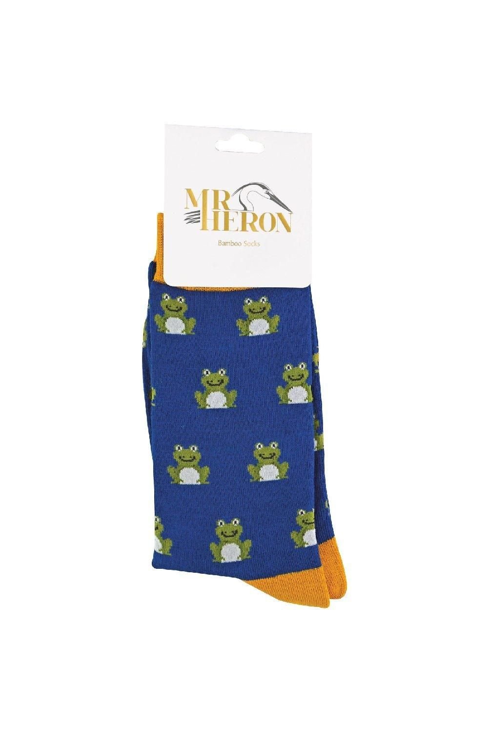 Mr Heron Mr Heron Men's Animal Patterned Soft Breathable Bamboo Novelty Socks in Mid Navy - 2