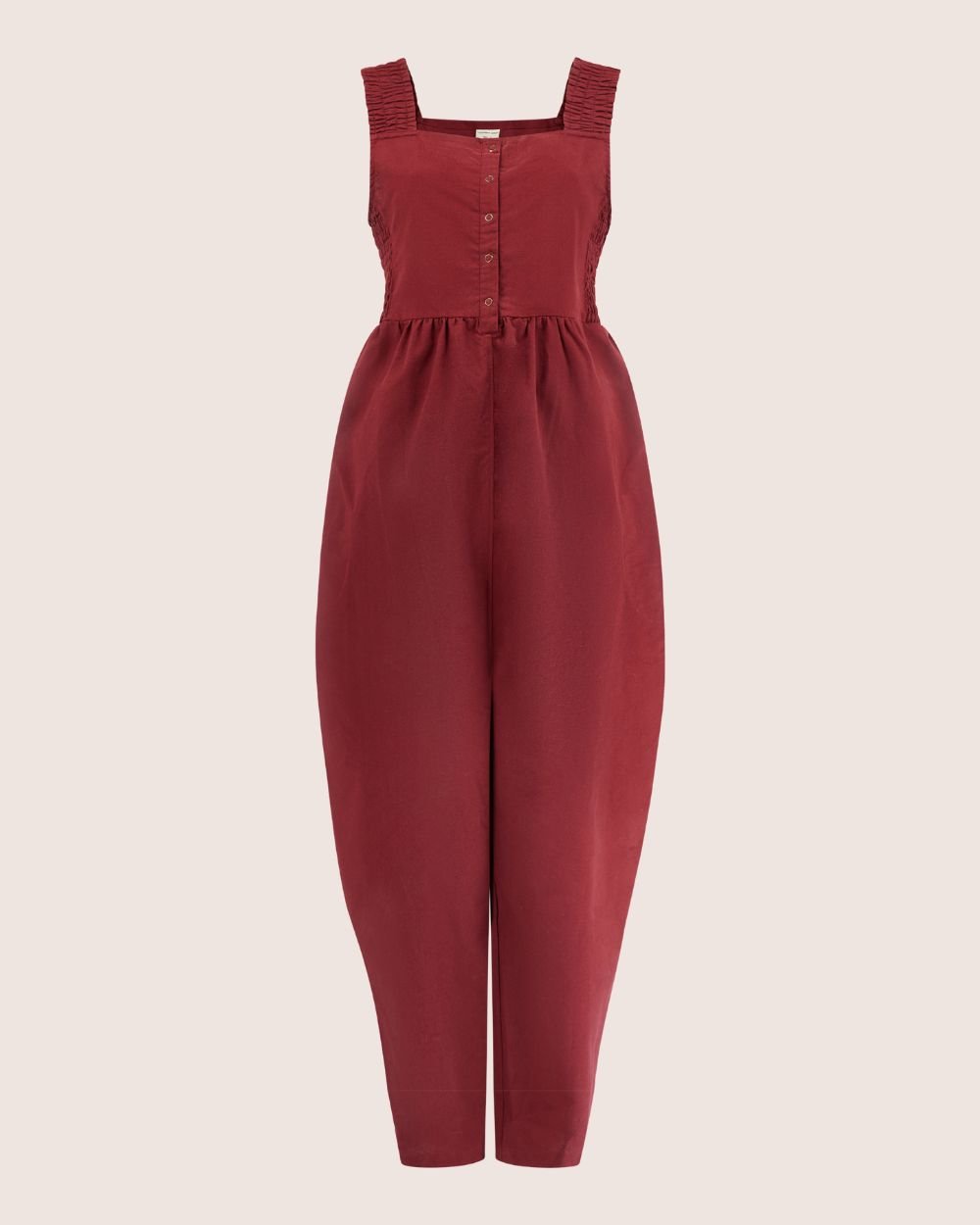 Turtledove London Turtledove London Women's Alice Red Smocking Strap Jumpsuit - 2