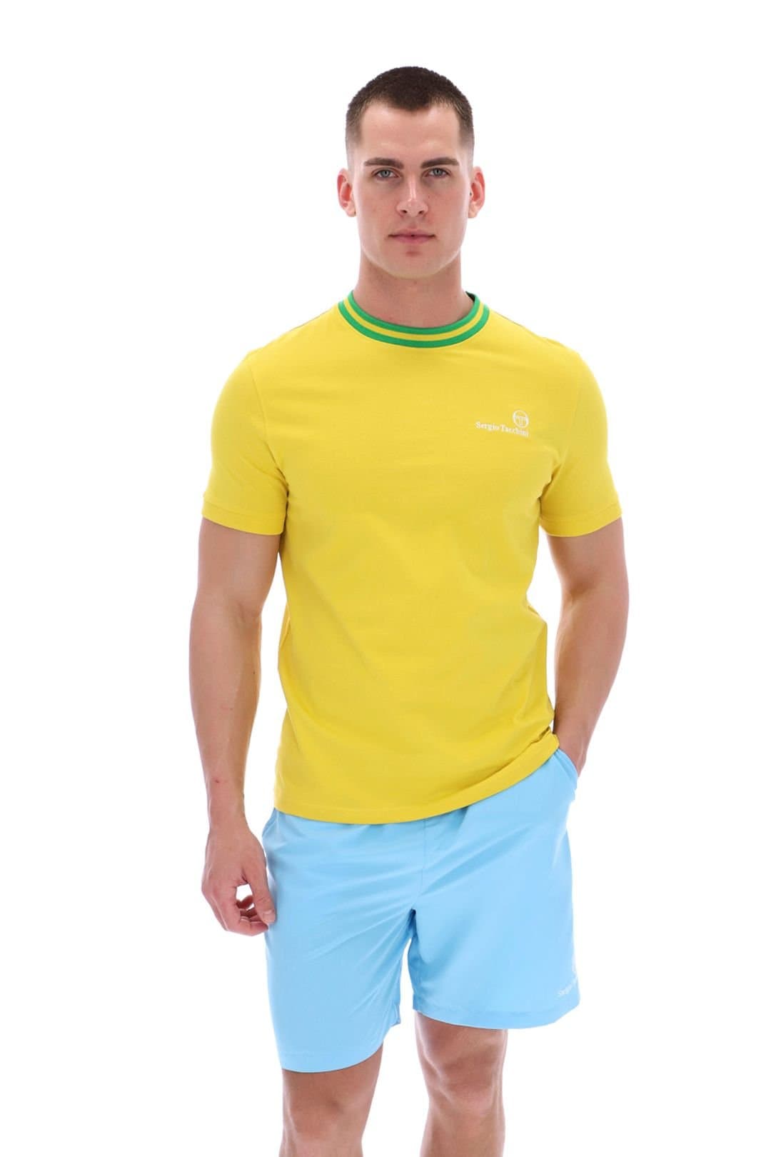 Sergio Tacchini Sergio Tacchini Yellow T-Shirt with Green Trim