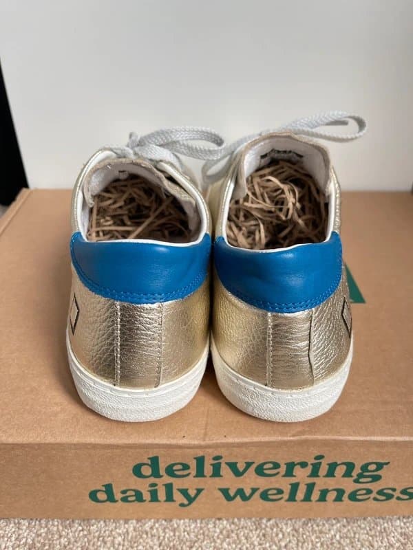 D.A.T.E. D.A.T.E Gold Metallic Leather Trainers Women’s Size UK 7