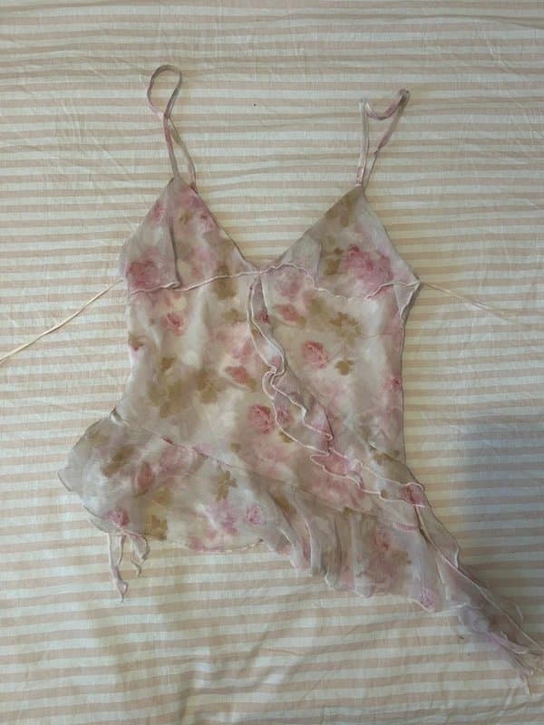 Bershka pink floral top