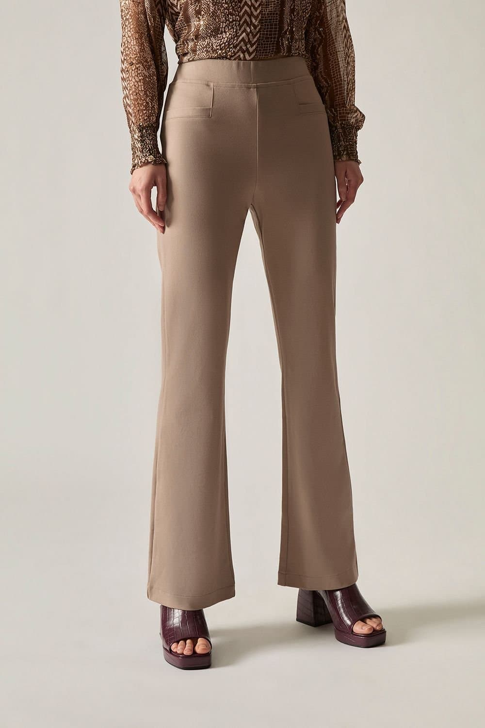 James Lakeland James Lakeland Women's Taupe Bootleg Trousers