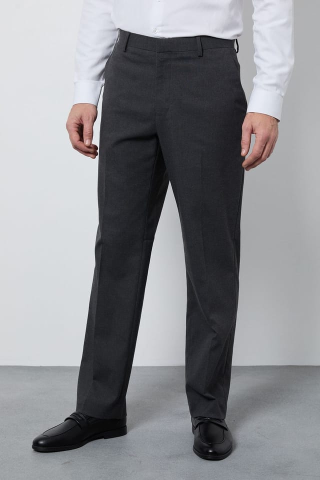 Burton Burton Men's Charcoal Regular Fit Suit Trousers - 2