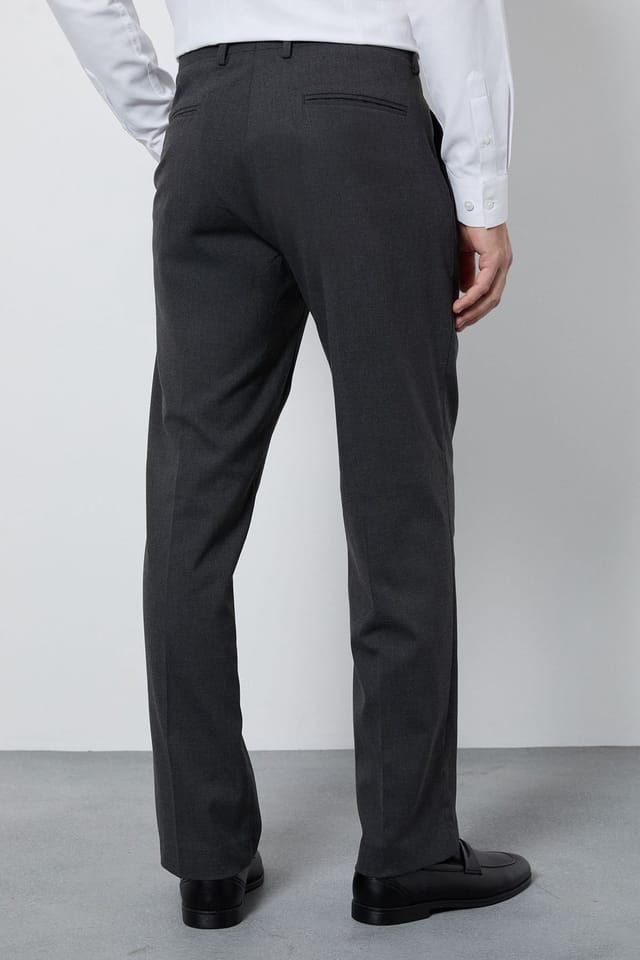Burton Burton Men's Charcoal Regular Fit Suit Trousers - 3