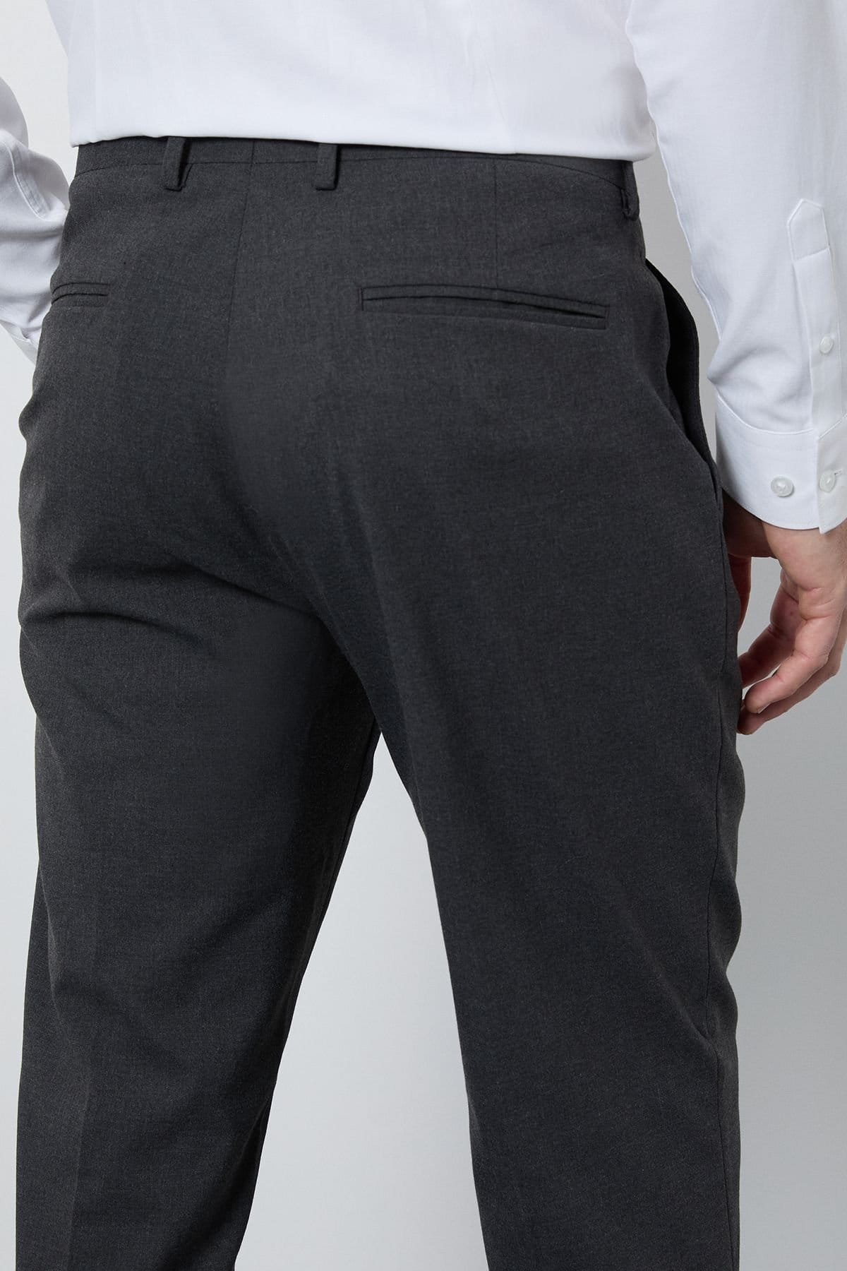 Burton Burton Men's Charcoal Regular Fit Suit Trousers - 4