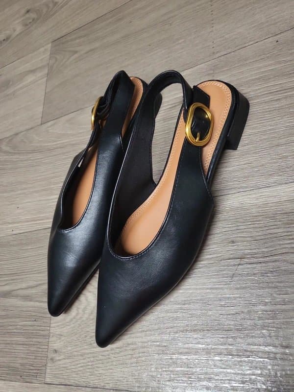 ASOS Asos black pointed slinback flats 5