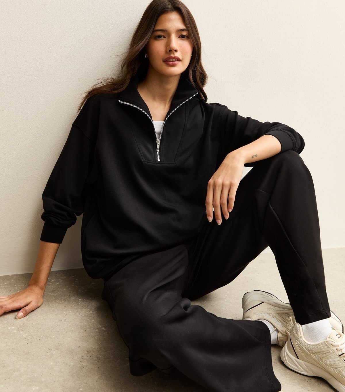 New Look Women's Premium Black Quarter Zip Sweatshirt New Look