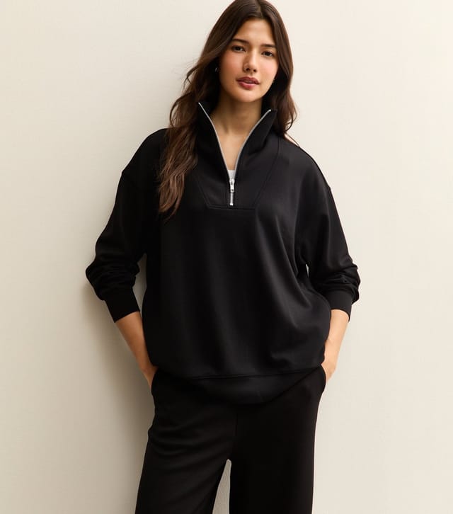 New Look Women's Premium Black Quarter Zip Sweatshirt New Look - 3