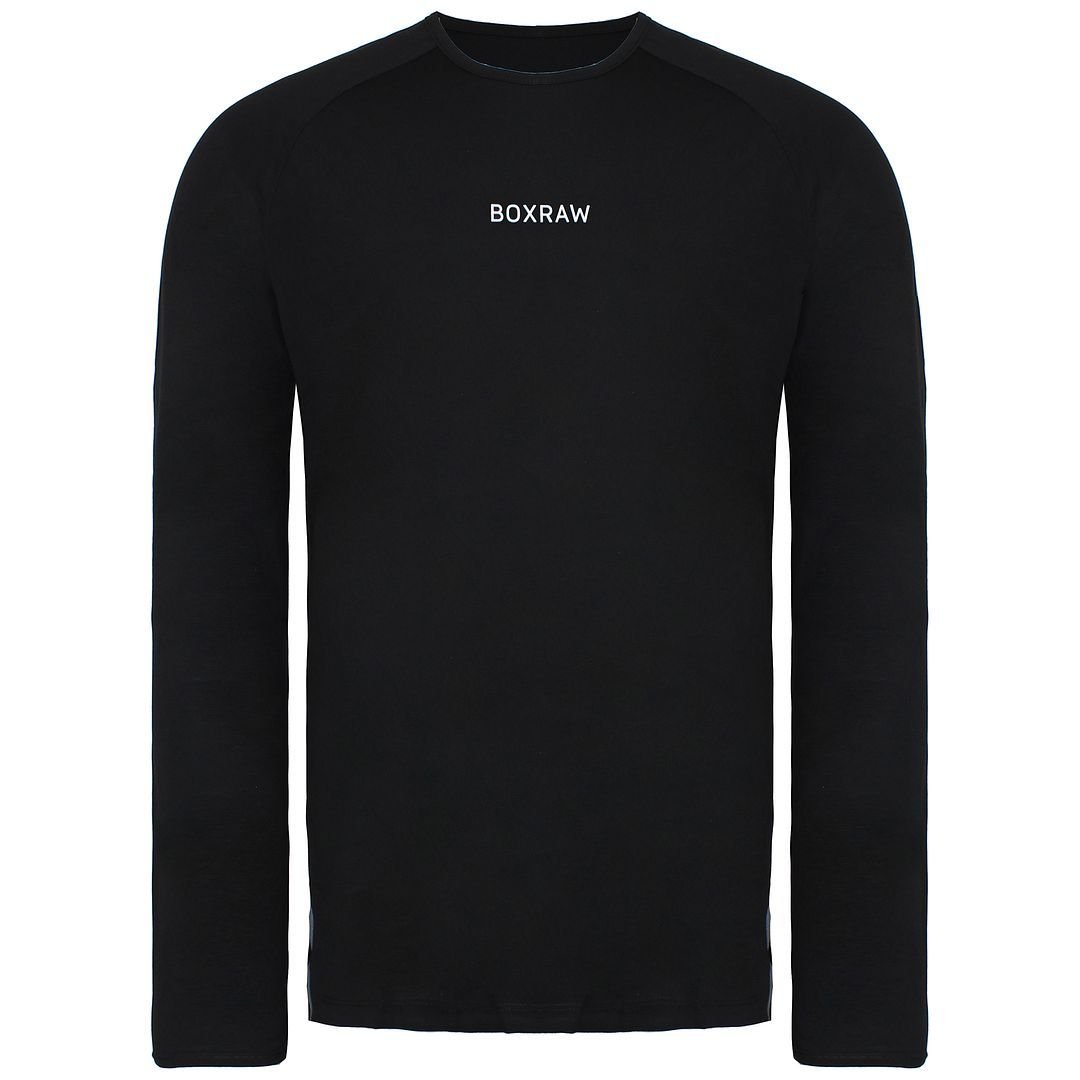 BoxRaw BoxRaw Men's Long Sleeve Crew Neck Black Tailored Fit - 4