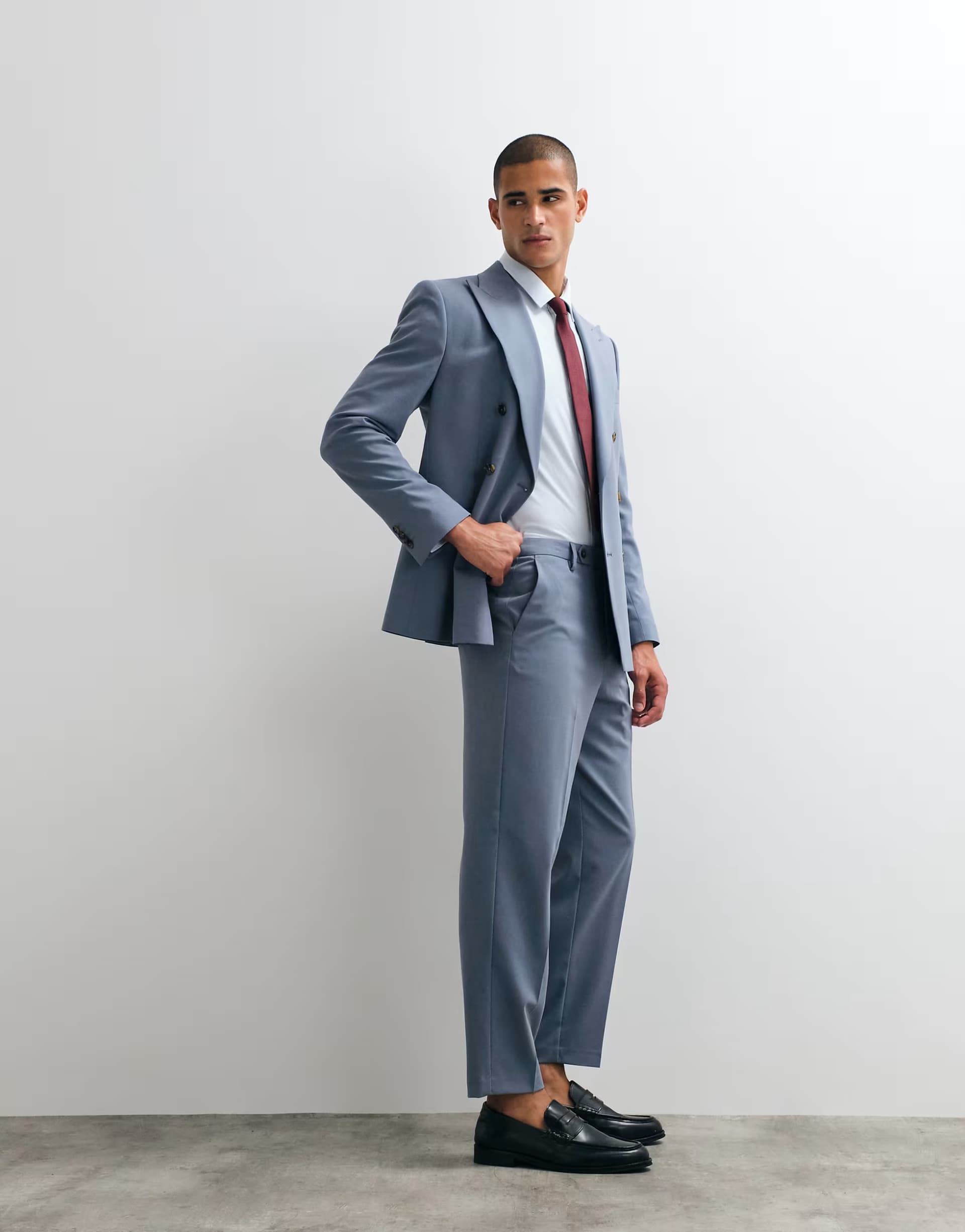 ASOS ASOS DESIGN carrot fit suit trousers in blue