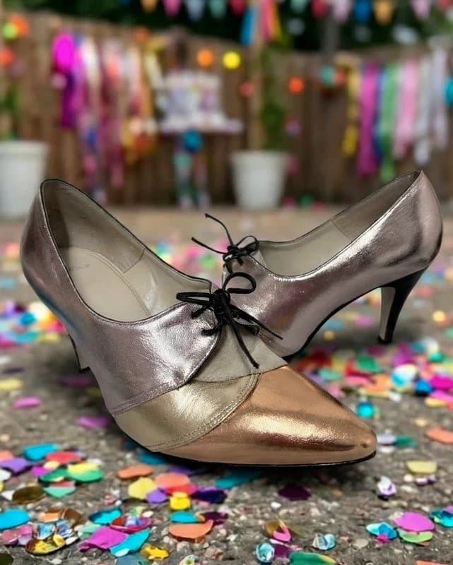 Topshop TopShop metallic heels custom designed