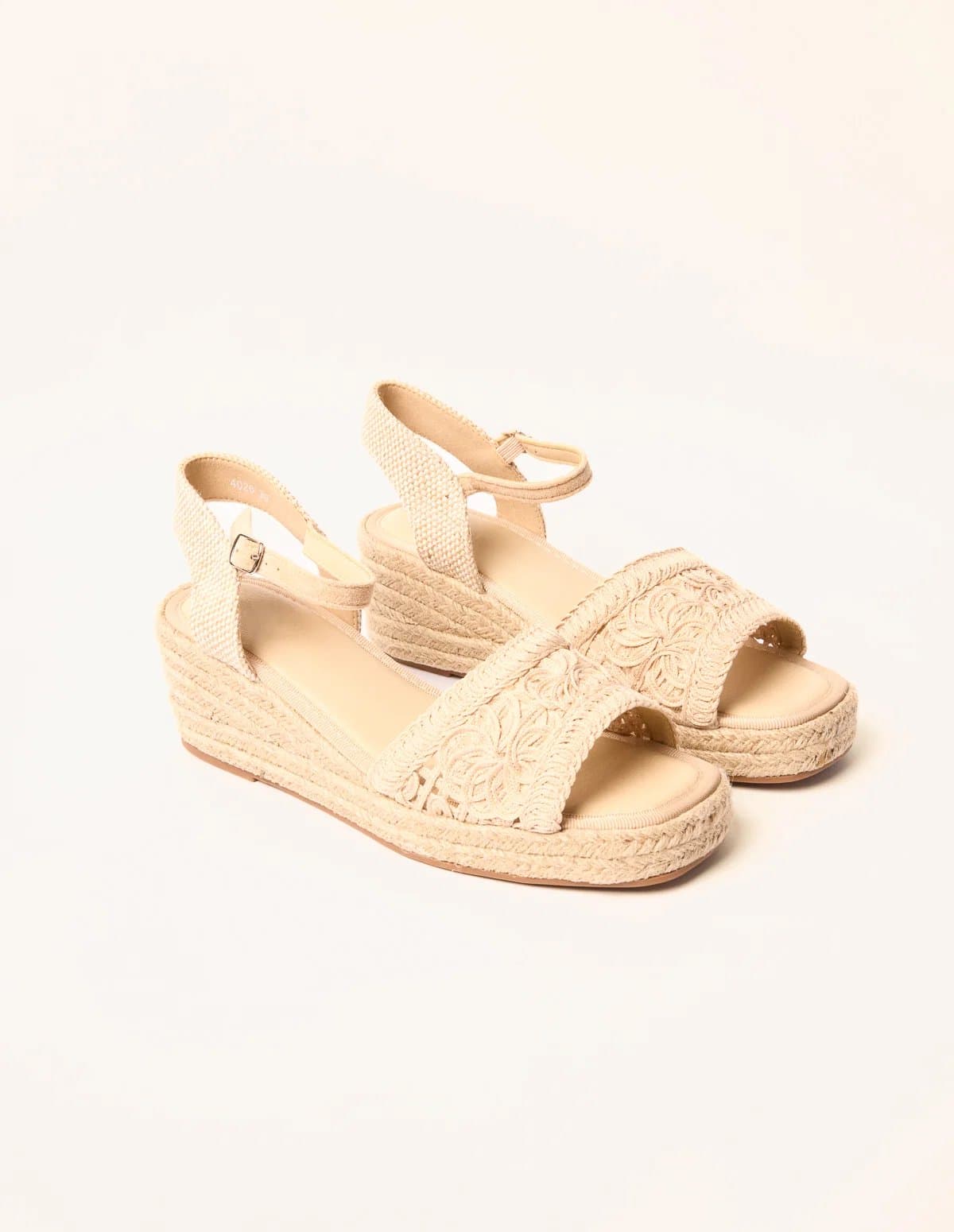 Blue Vanilla Blue Vanilla Beige Broderie Detail Platform Sandals