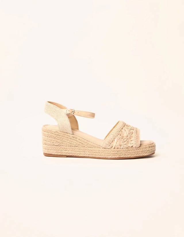 Blue Vanilla Broderie Detail Platform Sandals - 2