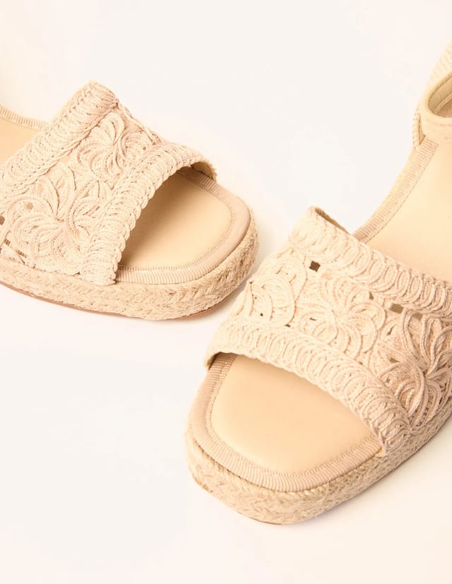 Blue Vanilla Broderie Detail Platform Sandals - 3